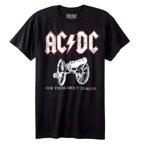 AC/DC For Those About To Rock Logo blues rock Official T-Shirt L NWT - Picture 2 of 3